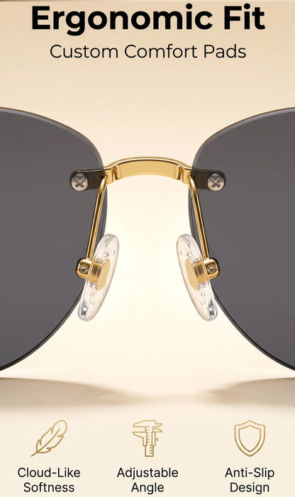 Gafas de Y2K Punk sin montura de ojo de gato, gafas 2026 de diseño de lujo irregulares sin marco, gafas de mujer, gafas de fiesta de moda