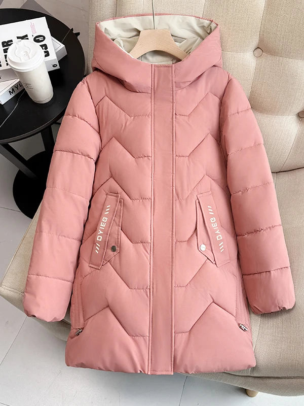 High-end women's mid-length down jacket, thick, warm and stylish, Korean style, for winter, c...