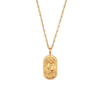 E.B.belle-collar de acero inoxidable con signo del zodiaco para mujer, joyería brillante, constelación, 2024