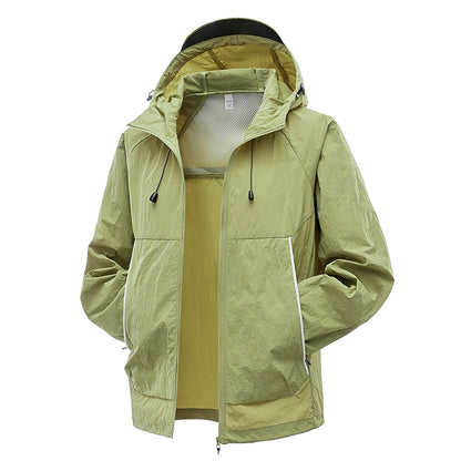 EUMERGX-Chaqueta impermeable para hombre y mujer, cortavientos con protección solar para pesca, escalada, senderismo, abrigo ligero para lluvia, unisex, para verano