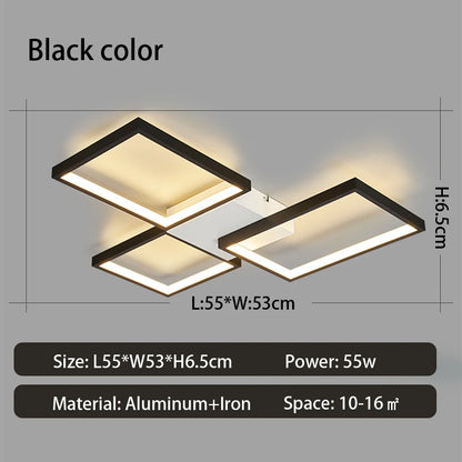 Modern LED Ceiling Lights for Living Room, Bedroom, Lustre, Home Decor, Dimmable Ceiling Lamp, Black/Gold Ceiling Light Fixtures