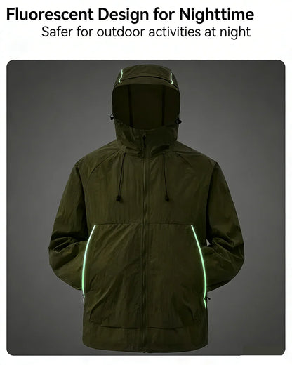 EUMERGX-Chaqueta impermeable para hombre y mujer, cortavientos con protección solar para pesca, escalada, senderismo, abrigo ligero para lluvia, unisex, para verano