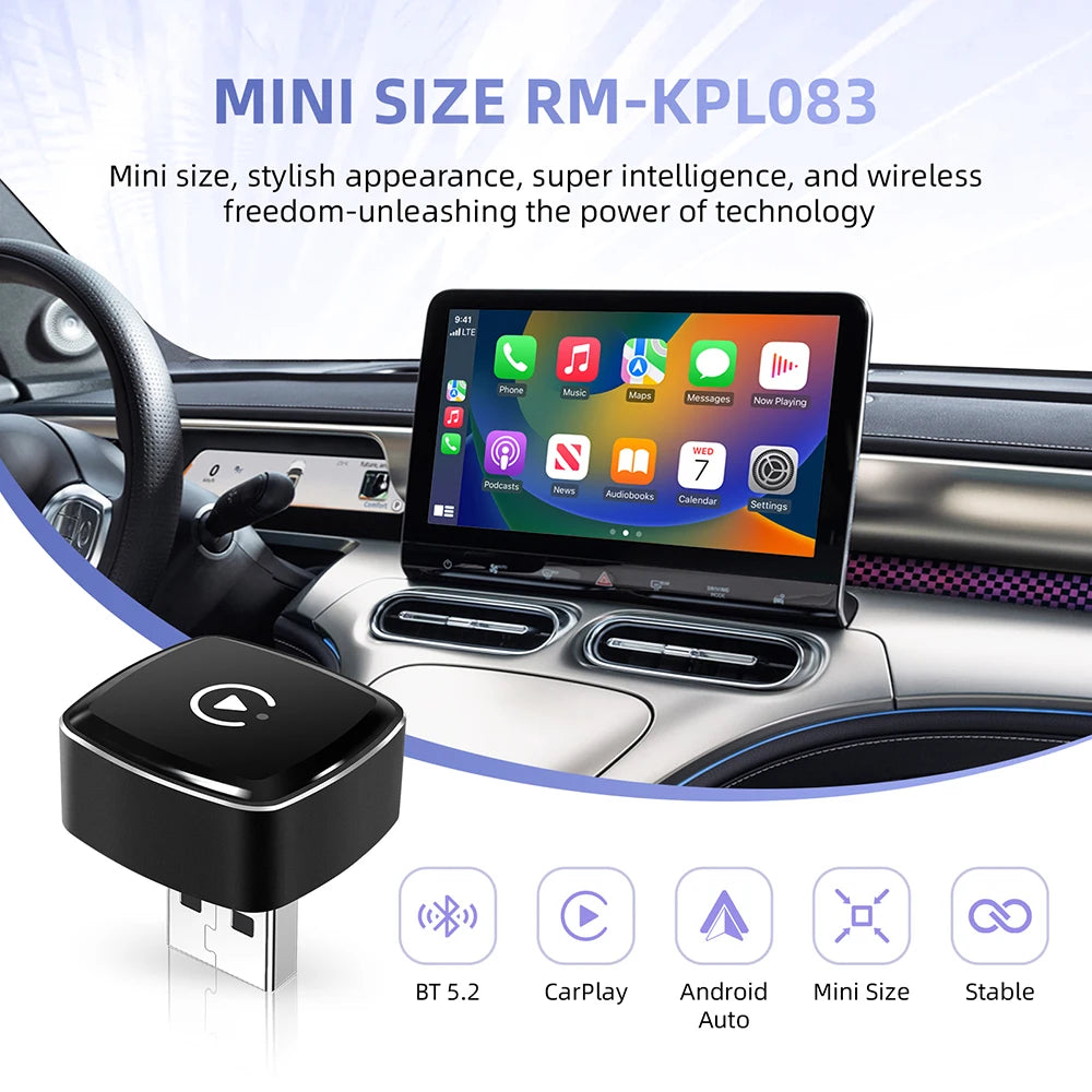 Nuevo adaptador 2 en 1 Mini CarPlay Box con cable a CarPlay inalámbrico Android Auto Smart Box Bluetooth conectar Plug & Play para 98% de coches