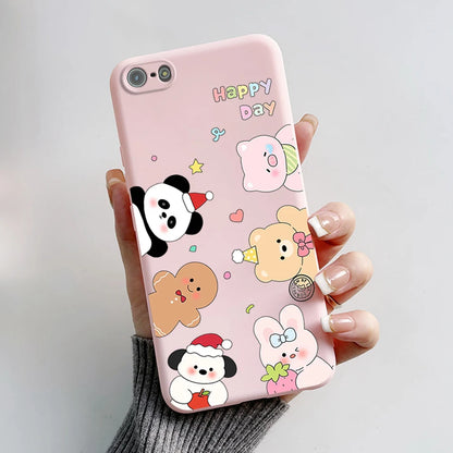 Para iPhone 5 5S Funda lindo oso dibujos animados Rana pintado Funda suave para iPhone SE 2016 2020 2022 SE2 Funda de teléfono de silicona Coque Funda