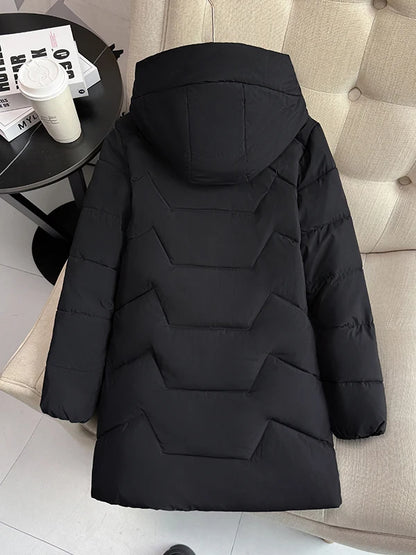 High-end women's mid-length down jacket, thick, warm and stylish, Korean style, for winter, c...