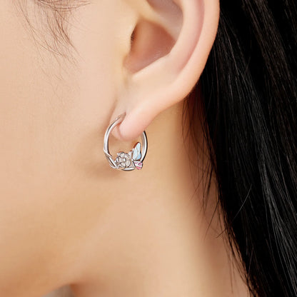 Pendientes de aro de bambú para mujer, de Plata de Ley 925 originales, con bonito Panda, joyería fina, regalos de fiesta de cumpleaños