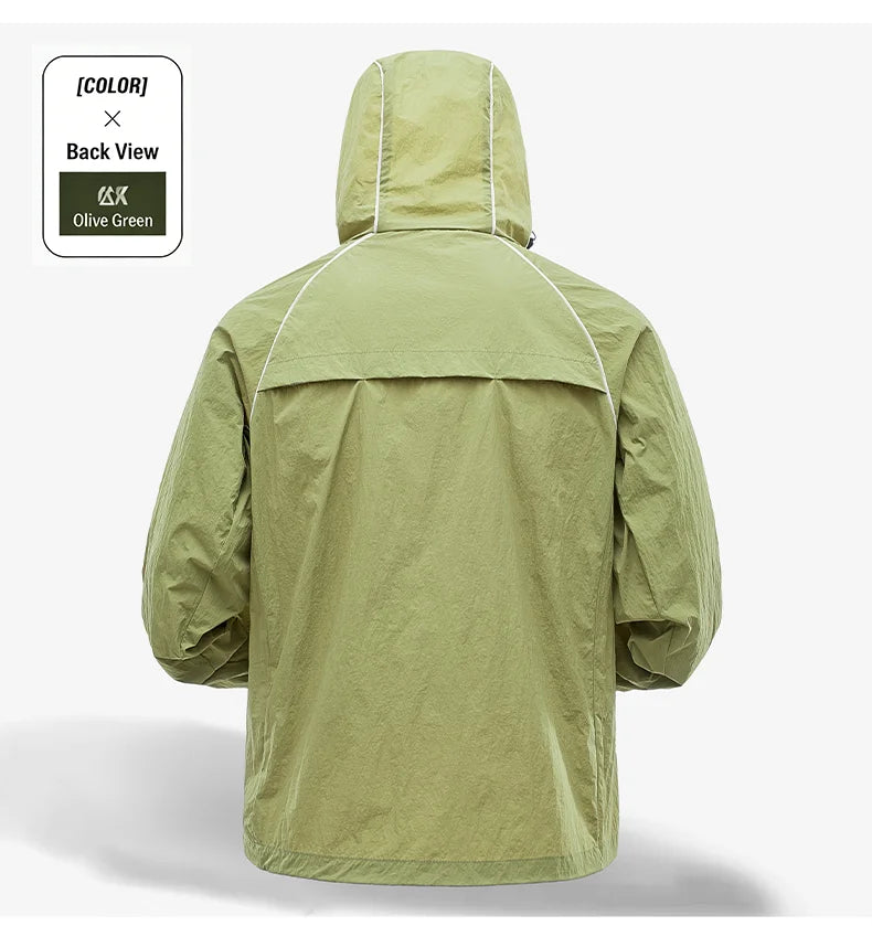 EUMERGX-Chaqueta impermeable para hombre y mujer, cortavientos con protección solar para pesca, escalada, senderismo, abrigo ligero para lluvia, unisex, para verano