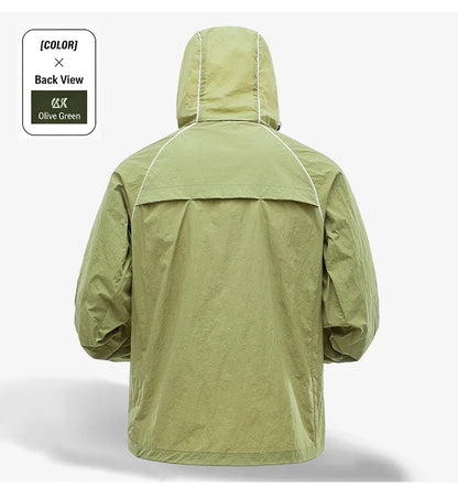 EUMERGX-Chaqueta impermeable para hombre y mujer, cortavientos con protección solar para pesca, escalada, senderismo, abrigo ligero para lluvia, unisex, para verano