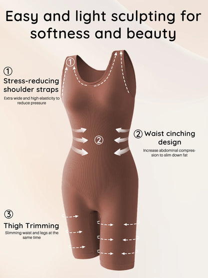 POKARLA Bodysuits sexys de cobertura total, faja moldeadora de muslos, mono moldeador de hombros anchos, faja sin costuras, adelgazante.