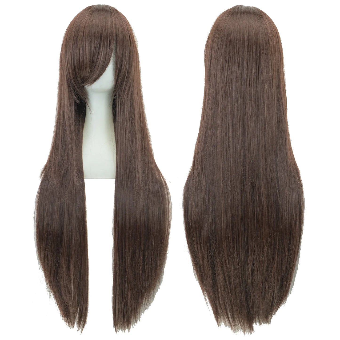 Soowee, pelo sintético de 80cm de largo, pelucas de Cosplay blancas y moradas, peluca recta de pelo negro para fiesta, peluca para mujer.