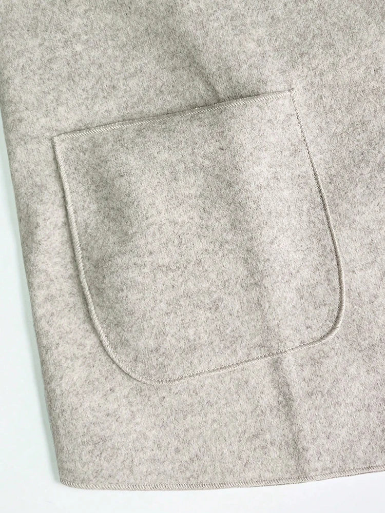 Abrigos de lana cortos lisos clásicos para mujer Otoño Invierno ropa cálida para mujer abotonada abrigo femenino trajes nuevos en prendas de vestir exteriores