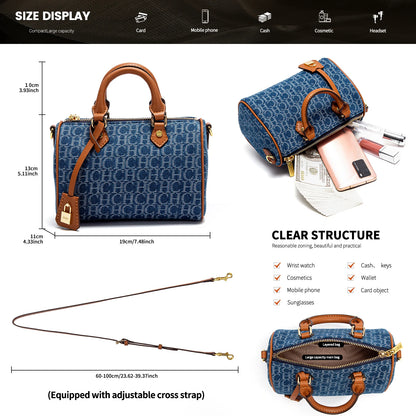 Bolso de hombro para mujer, nuevo bolso de almohada empalmado de vaquero, bolso informal de fiesta para mujer