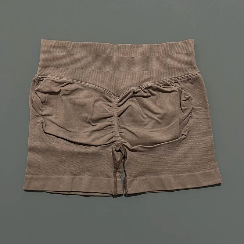Shorts Deportivos HISTELLO Impacts de 4.5" para Mujer, Shorts de Ciclismo de Cintura Baja, Shorts de Gimnasio, Leggings de Yoga sin Costuras con Efecto Push-Up