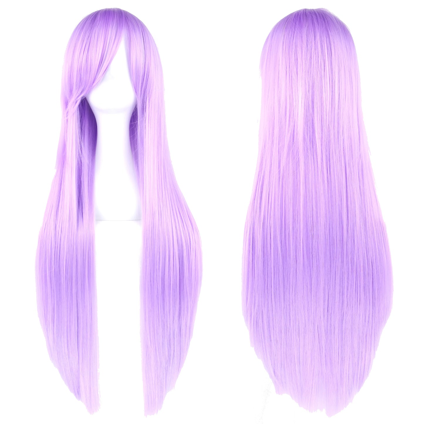 Soowee, pelo sintético de 80cm de largo, pelucas de Cosplay blancas y moradas, peluca recta de pelo negro para fiesta, peluca para mujer.