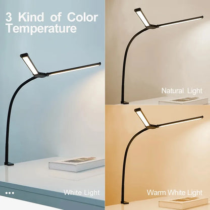 Lámpara de escritorio con Clip Led de un solo cabezal, lámparas de mesa de ordenador regulables, Monitor, luz de arquitecto, lámpara de mesa para luces de lectura de oficina
