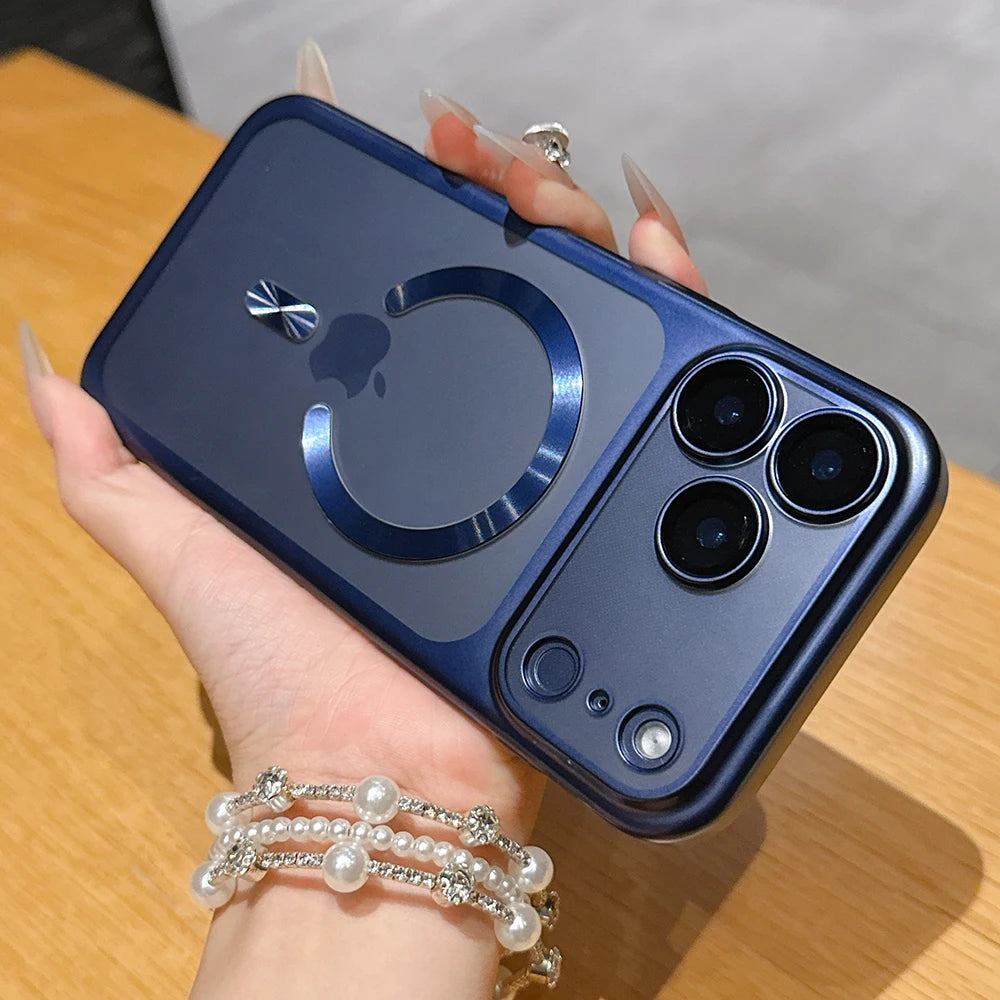 Funda magnética translúcida mate de lujo para iPhone 17 Pro Max 17Pro 17 Air, fundas protectora para cámara de carga inalámbrica Magsafe, funda para iphone 17 pro max