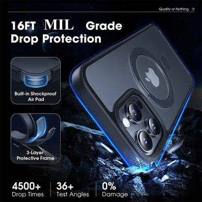 Funda magnética para teléfono móvil con soporte de anillo para iPhone 17 Pro Max Air 16 16E 15 14 funda Plus 13 11 12 fundas para móvil con soporte