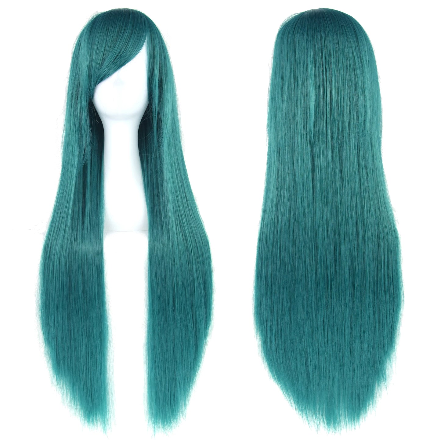 Soowee, pelo sintético de 80cm de largo, pelucas de Cosplay blancas y moradas, peluca recta de pelo negro para fiesta, peluca para mujer.