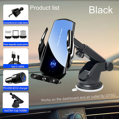 Soporte de teléfono para coche, cargador inalámbrico para iPhone 10, 12, 13, 14, 15 Pro Max, ventosa para parabrisas, salpicadero, ventilación de aire, estación de carga rápida