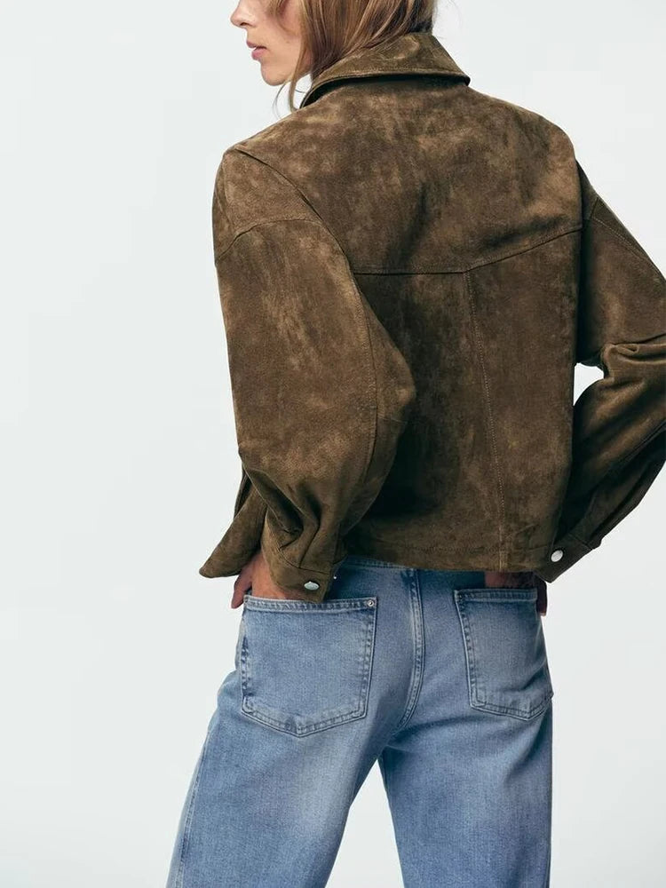 Chaqueta de Piloto de Cuero Puro para Mujer Z, Estilo, Corte Están, Chaqueta Corta, E y de Calidad