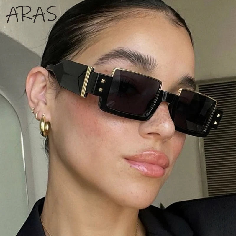 Gafas de sol cuadradas Punk Y2K 2026 marca de lujo, gafas de sol Retro Steampunk para mujer, gafas de sol para exterior UV400