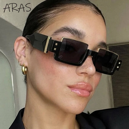 Gafas de sol cuadradas Punk Y2K 2026 marca de lujo, gafas de sol Retro Steampunk para mujer, gafas de sol para exterior UV400
