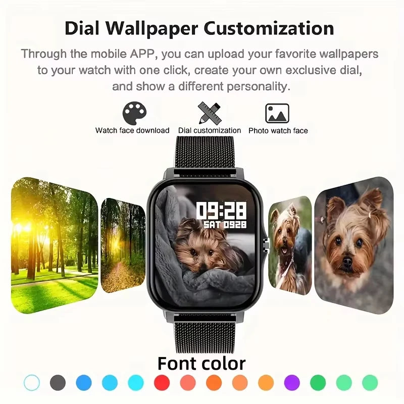 Reloj Inteligente VIVO para Android y iPhone, Pantalla HD de 2.01 Pulgadas, Responde y Realiza Llamadas, Vista Previa de Mensajes, Modos Deportivos, Esfera Personalizable, Pronóstico del Tiempo
