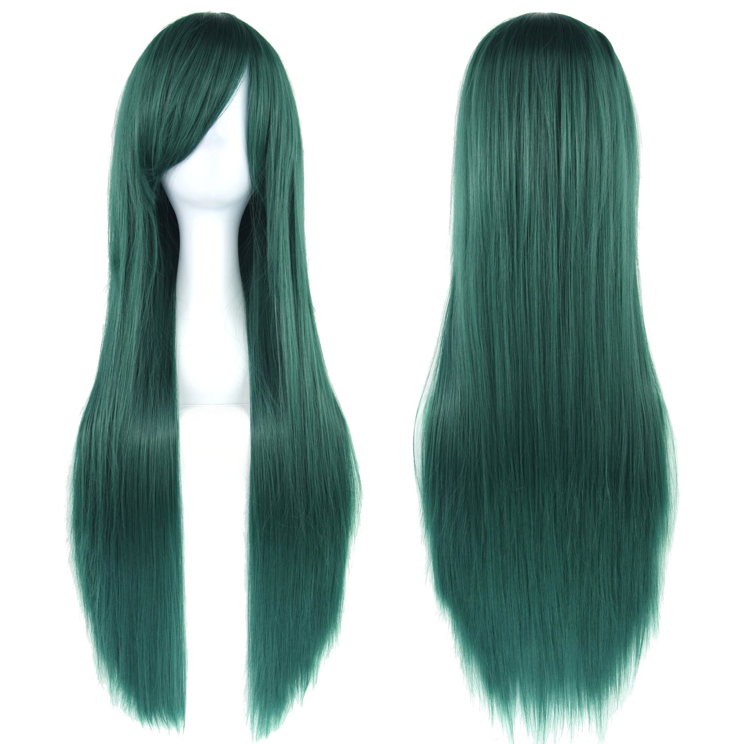 Soowee, pelo sintético de 80cm de largo, pelucas de Cosplay blancas y moradas, peluca recta de pelo negro para fiesta, peluca para mujer.
