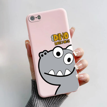 Para iPhone 5 5S Funda lindo oso dibujos animados Rana pintado Funda suave para iPhone SE 2016 2020 2022 SE2 Funda de teléfono de silicona Coque Funda