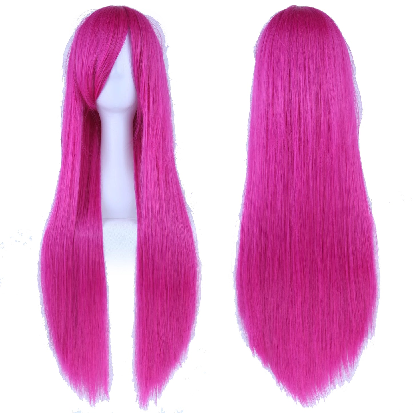 Soowee, pelo sintético de 80cm de largo, pelucas de Cosplay blancas y moradas, peluca recta de pelo negro para fiesta, peluca para mujer.