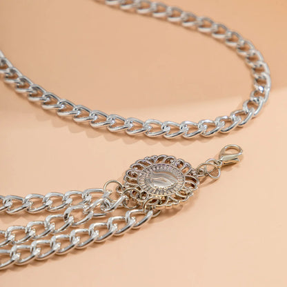 Estilo Punk Hip Hop, cadena de cintura que combina con todo, Luna, cinturón de Metal Vintage para mujer, cinturón de cadena de cintura alta Vintage para mujer.