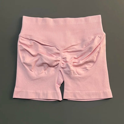 Shorts Deportivos HISTELLO Impacts de 4.5" para Mujer, Shorts de Ciclismo de Cintura Baja, Shorts de Gimnasio, Leggings de Yoga sin Costuras con Efecto Push-Up