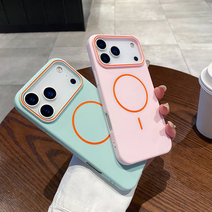 Funda de teléfono magnética ultrafina Simple para iPhone 11, 12, 13, 14, 15, 16 17 Pro Max 17 Air, funda de teléfono mate suave con carga inalámbrica
