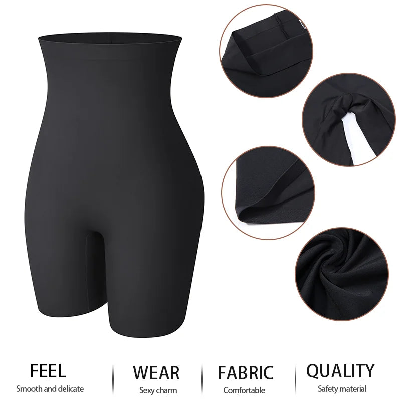 MISS MOLY-pantalones cortos de seguridad de cintura alta para mujer, bragas sólidas con Control de barriga, moldeador de cintura adelgazante, ropa interior femenina de cuerpo liso