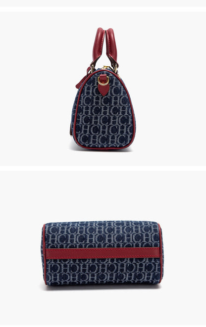 Bolso de hombro para mujer, nuevo bolso de almohada empalmado de vaquero, bolso informal de fiesta para mujer