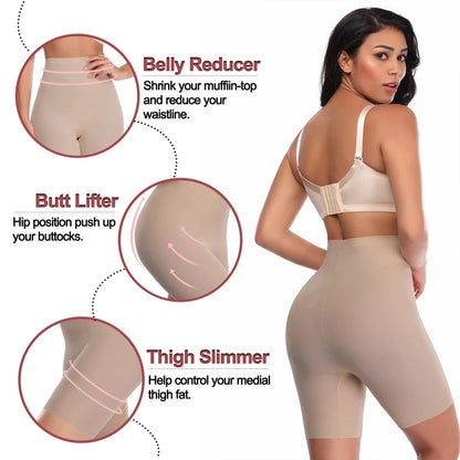 MISS MOLY-pantalones cortos de seguridad de cintura alta para mujer, bragas sólidas con Control de barriga, moldeador de cintura adelgazante, ropa interior femenina de cuerpo liso