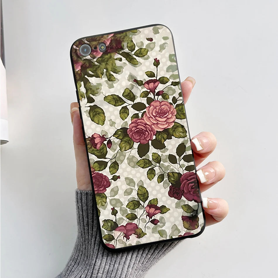 Para iPhone 5 5S Funda lindo oso dibujos animados Rana pintado Funda suave para iPhone SE 2016 2020 2022 SE2 Funda de teléfono de silicona Coque Funda