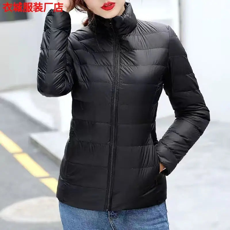 Nueva Chaqueta de Plumón con Capucha para Mujer, Corta, uesa, Cálida, Informal, ra, Estilo Coreano, Diseño Simple