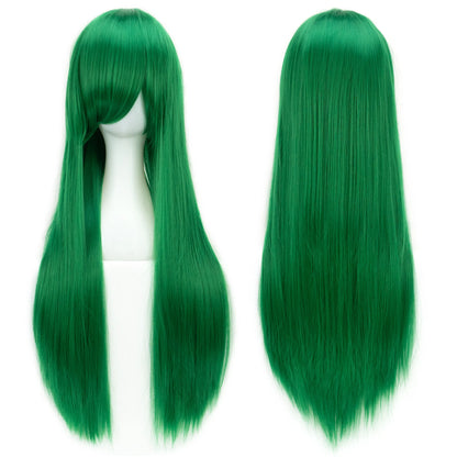 Soowee, pelo sintético de 80cm de largo, pelucas de Cosplay blancas y moradas, peluca recta de pelo negro para fiesta, peluca para mujer.