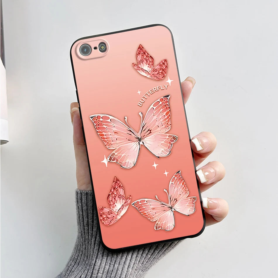 Para iPhone 5 5S Funda lindo oso dibujos animados Rana pintado Funda suave para iPhone SE 2016 2020 2022 SE2 Funda de teléfono de silicona Coque Funda