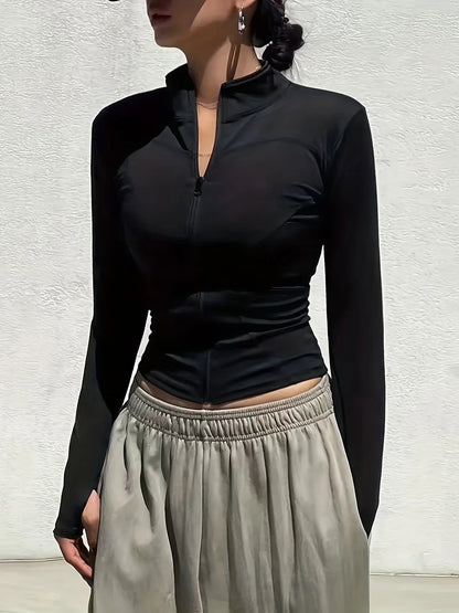 Chaqueta deportiva de secado rápido para Pilates de otoño para mujer: ideal para entrenamientos de gimnasio y correr al aire libre