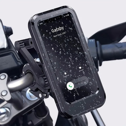 Soporte impermeable para teléfono móvil de motocicleta, bicicleta Universal, GPS 360 ° Soporte giratorio para teléfono