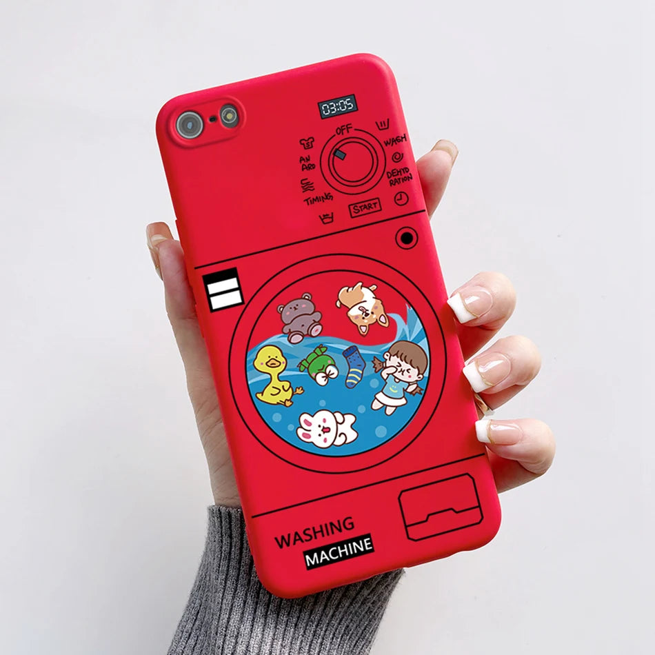 Para iPhone 5 5S Funda lindo oso dibujos animados Rana pintado Funda suave para iPhone SE 2016 2020 2022 SE2 Funda de teléfono de silicona Coque Funda