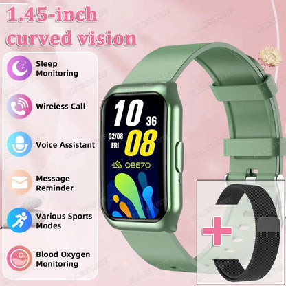 Para mujeres hombres reloj inteligente pantalla AMOLED salud monitoreo del ritmo cardíaco Bluetooth llamada IP68 impermeable deporte al aire libre pulsera inteligente