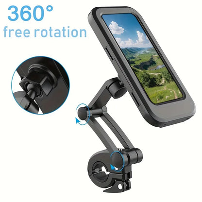 Soporte impermeable para teléfono móvil de motocicleta, bicicleta Universal, GPS 360 ° Soporte giratorio para teléfono