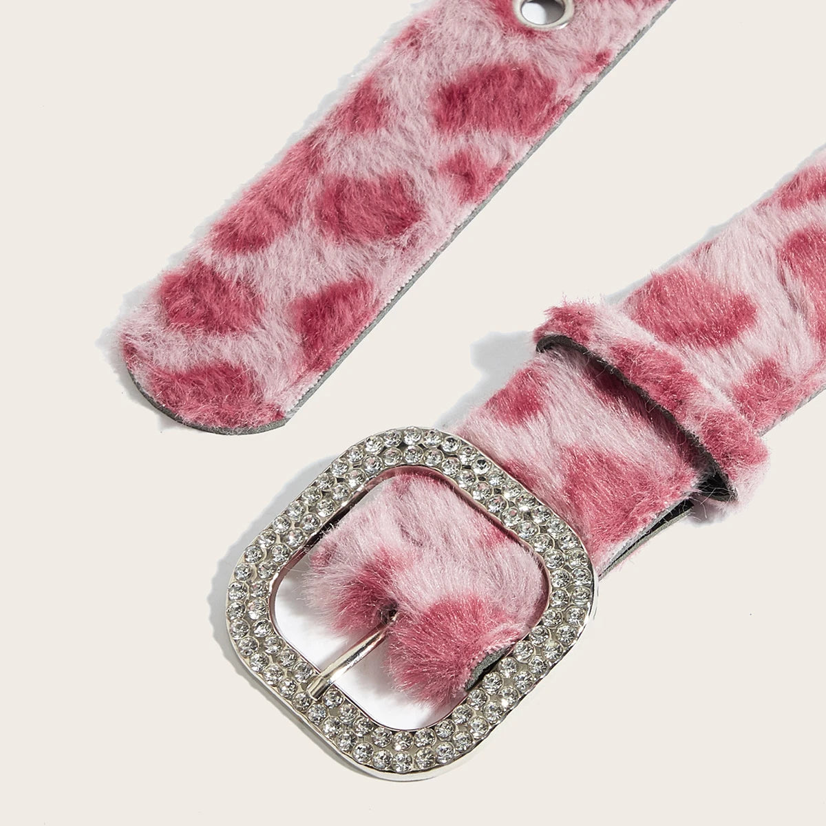 Cinturones góticos Y2K para mujer, pretina de piel de Animal vívida Artificial a la moda, accesorios Punk de Hip hop, pretina vaquera rosa para invierno.