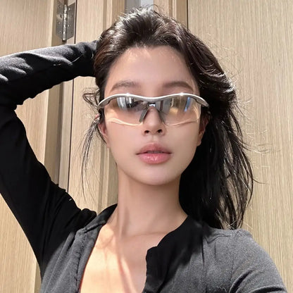 Gafas de deportivas para hombre y mujer, lentes de Ciclismo de una pieza, a prueba de viento, a la moda
