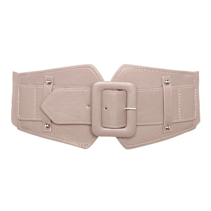 Women's Wide Elastic Corset Belt Dress Outfit Elastic Girdle Plus Size Belts for Women High Quality Large Waist White