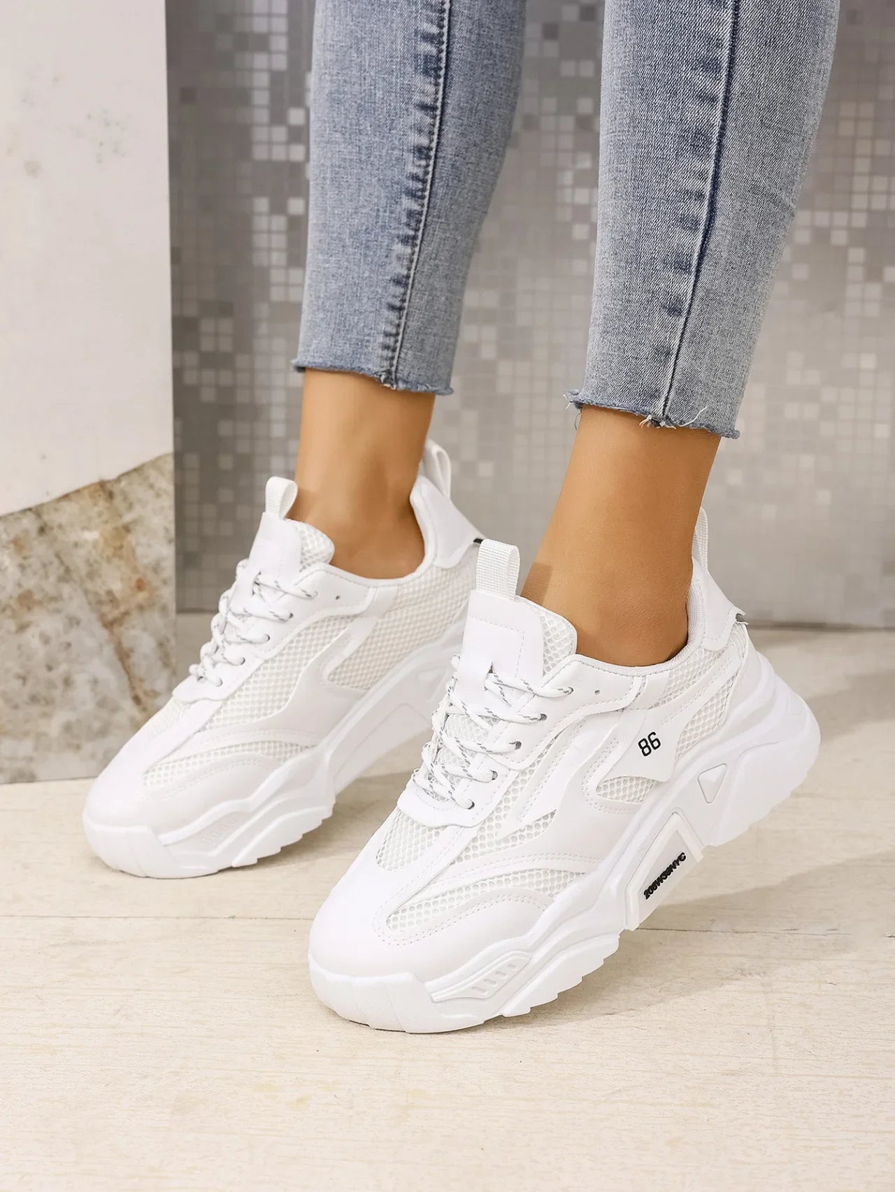 Zapatos De plataforma De verano para Mujer, Zapatos deportivos informales, versátiles, De fondo suave, transpirables, para correr, Zapatos De Mujer
