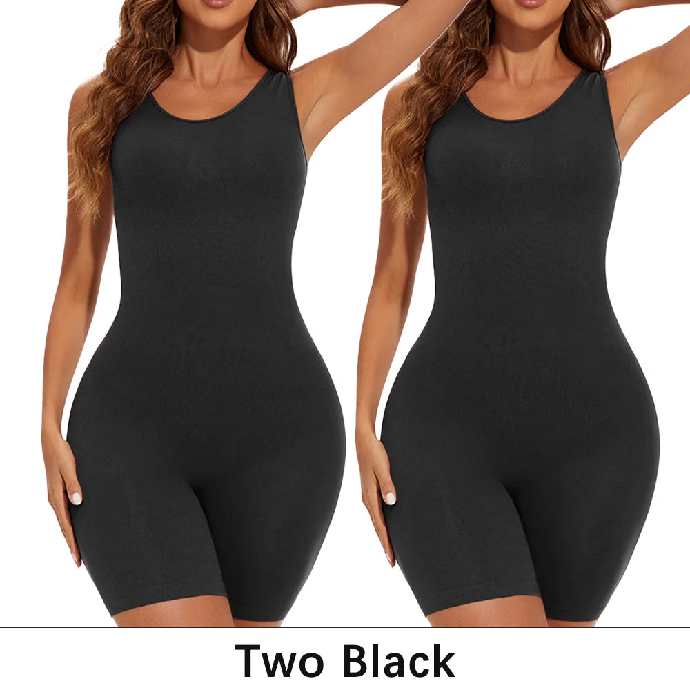 POKARLA Bodysuits sexys de cobertura total, faja moldeadora de muslos, mono moldeador de hombros anchos, faja sin costuras, adelgazante.